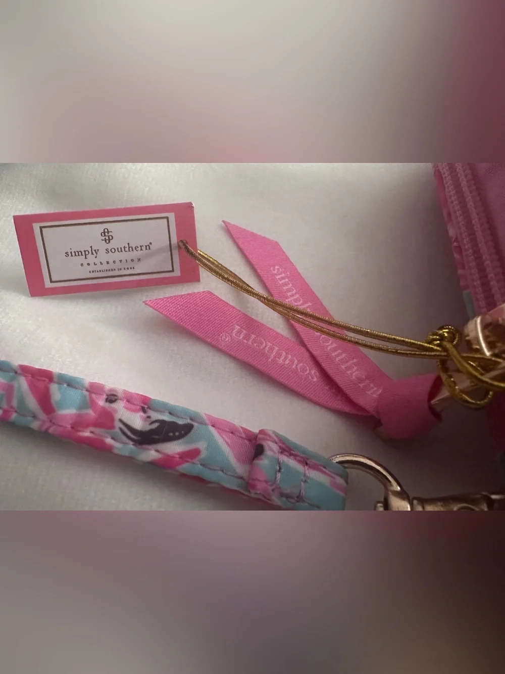 Simply Southern Pink Flamingo Quilted Card Holder Wallet with Aqua Accents {NWT}